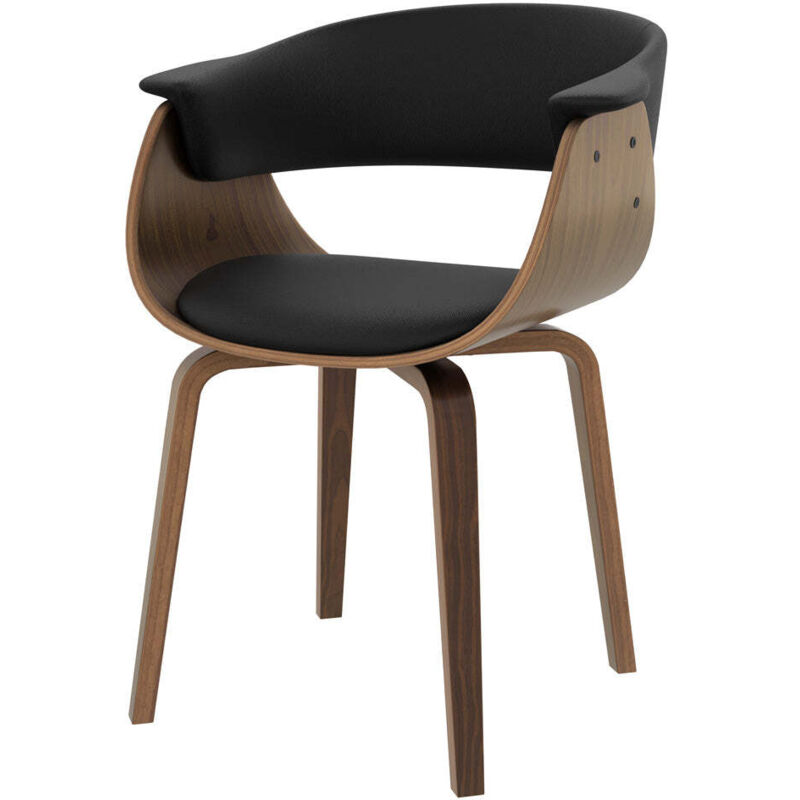 Chaise en cuir synthétique noir - piada