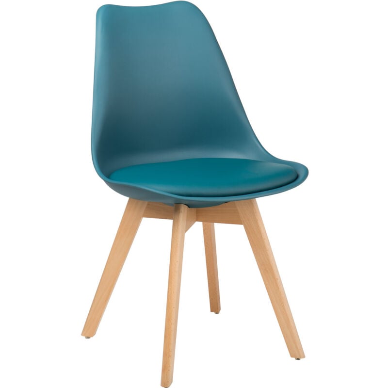 Sklum - Chaise de salle à manger nordique Bleu Turquoise Intense