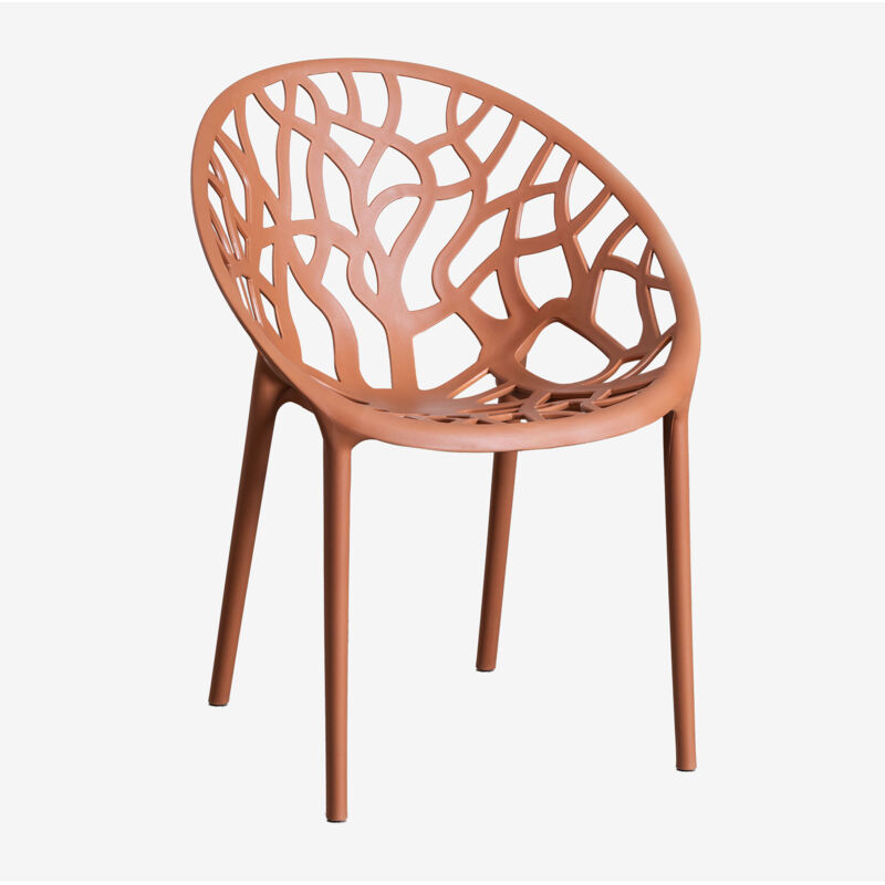 Sklum - Chaise de jardin empilable Ores Rouille