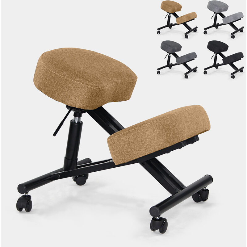 Chaise de bureau ergonomique siège assis-genoux en tissu Balancesteel Lux Couleur: Beige