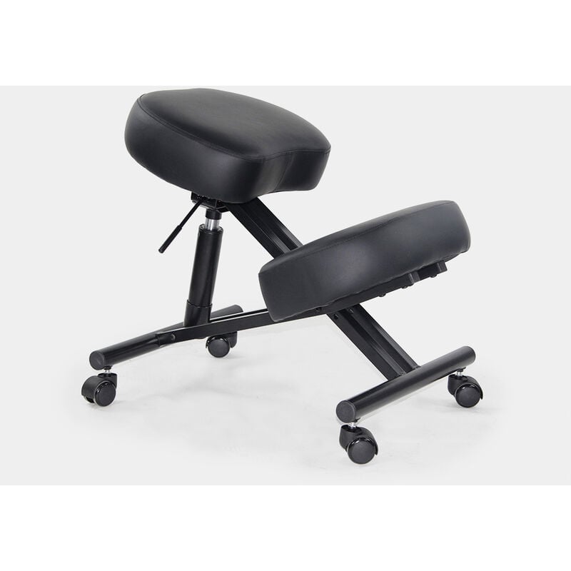 Bodyline Health And Massage - Chaise orthopédique et ergonomique tabouret suédois en métal et similicuir Balancesteel Lux