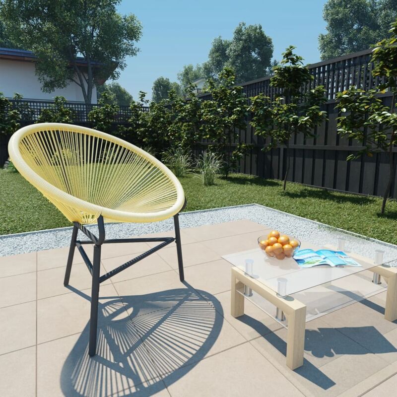Chaise de jardin Acapulco Résine tressée Beige vidaXL