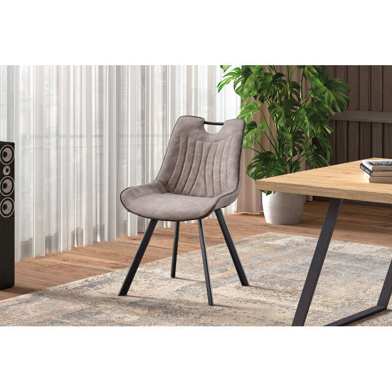 Chaise Pablo avec poignée gris clair