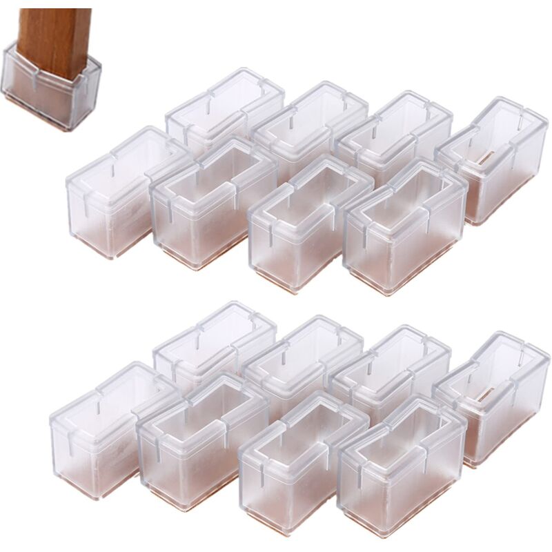 Chaise Pieds Protecteur Protège jambes de chaise Embouts Chaise Casquettes Pieds rectangulaires en silicone pour Pieds De Meubles