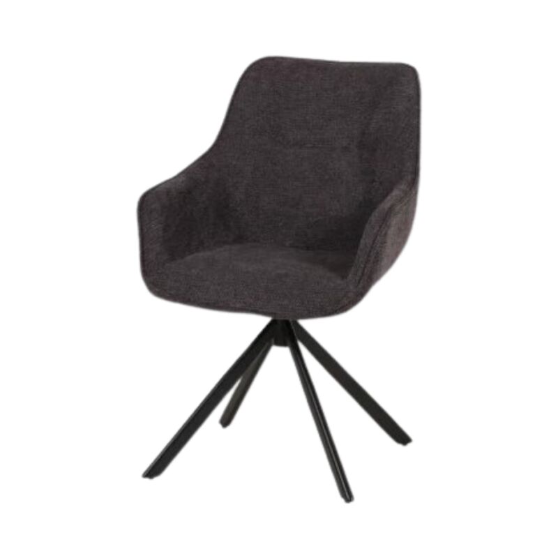 Chaise pivotante 360° anthracite pieds métal
