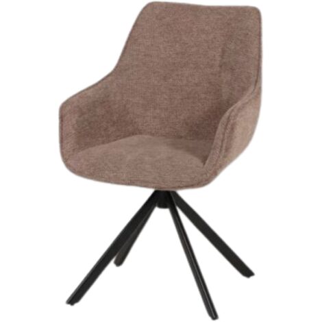 Chaise pivotante 360° beige – Structure métal – Hauteur d'assise 49 cm – Dimensions L. 67,5 x P. 57 x H. 87 cm