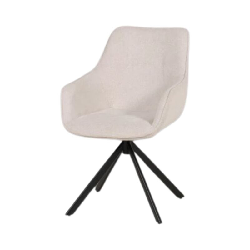Chaise pivotante 360° blanc pieds métal