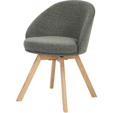 Chaise pivotante 53x55x78 cm en tissu texturé vert olive - LOOMA
