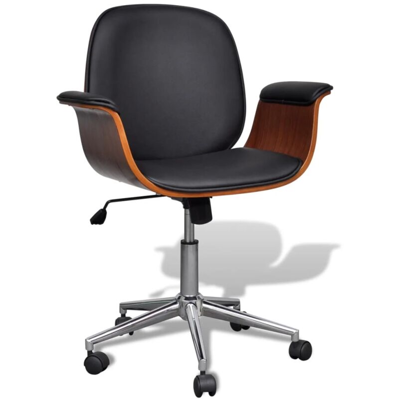 Vidaxl - Chaise pivotante Bois courbé et similicuir