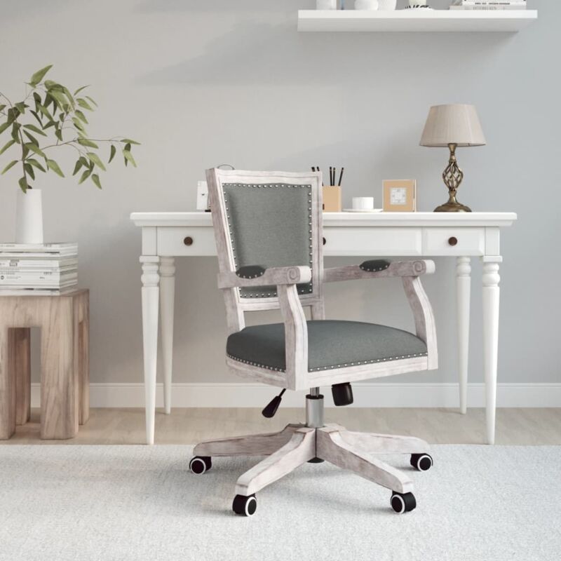 Chaise pivotante de bureau Gris foncé Tissu Vidaxl
