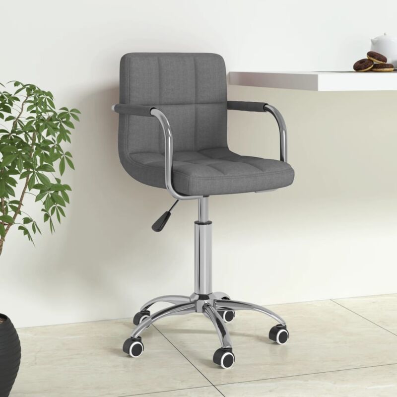 Chaise pivotante de bureau Gris clair Tissu Vidaxl