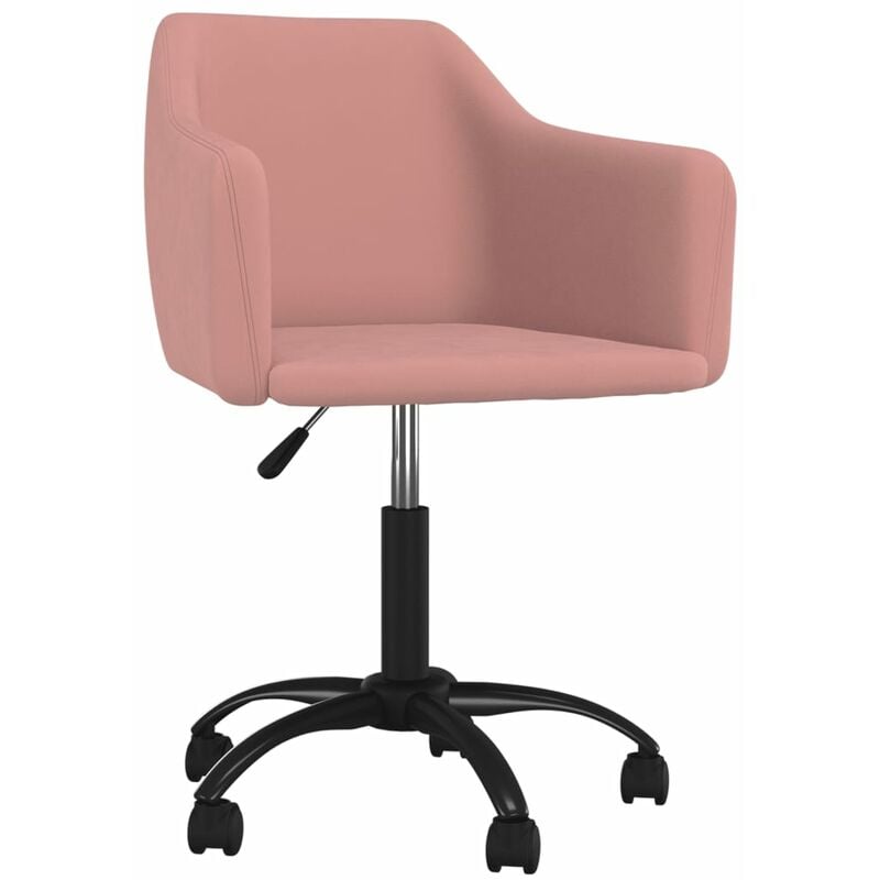 VIDAXL Chaise Pivotante de Bureau Velours Rose