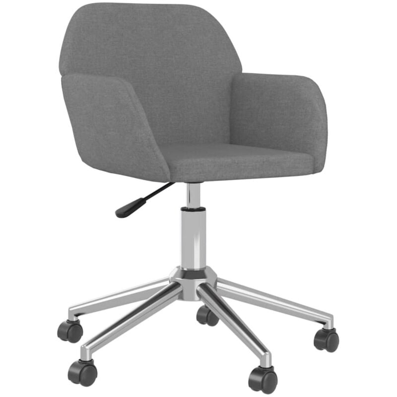 Chaise pivotante de bureau Gris clair Tissu vidaXL