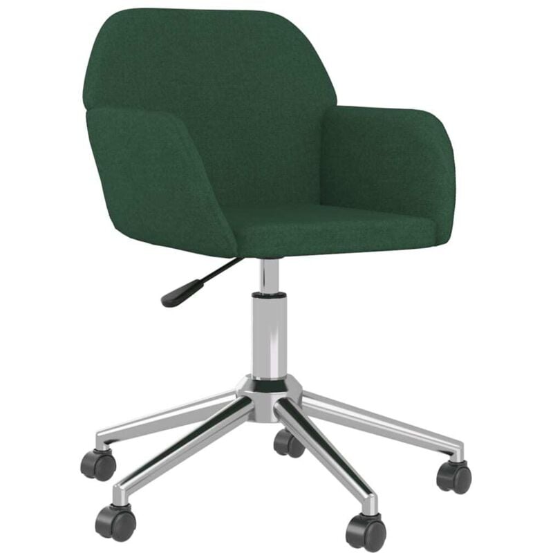 Chaise pivotante de bureau Vert foncé Tissu Vidaxl