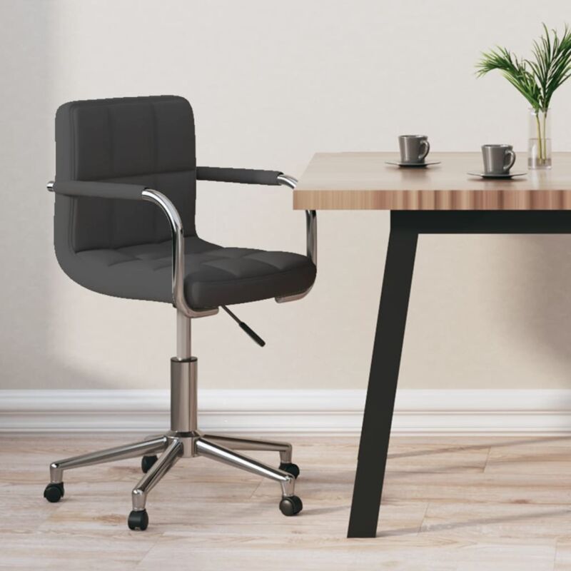 Les Tendances - Chaise pivotante de bureau Gris foncé Tissu vidaXL