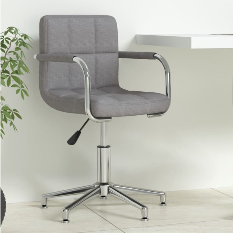 Chaise pivotante de bureau Gris clair Tissu Vidaxl
