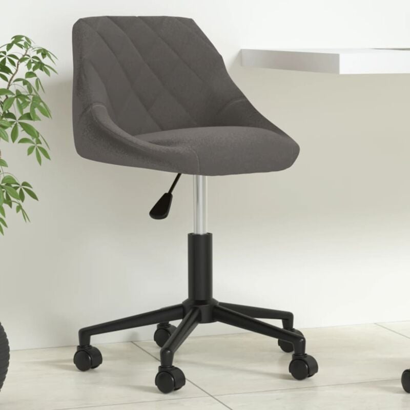 Chaise pivotante de bureau Gris foncé Velours - Vidaxl