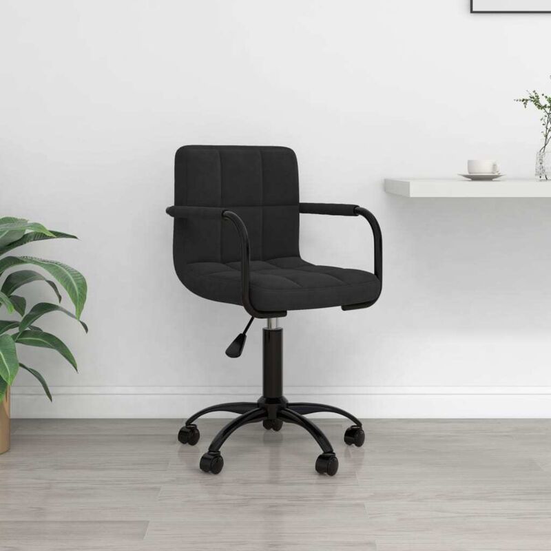 Chaise pivotante de bureau Noir Velours Vidaxl