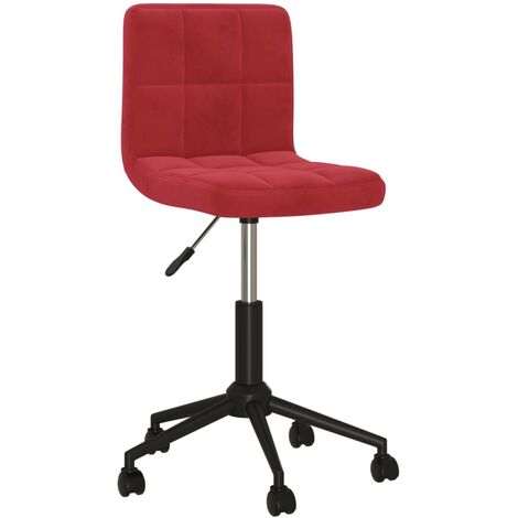 Chaise pivotante de bureau Rouge bordeaux Velours
