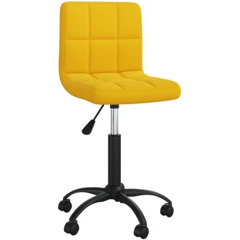 Chaise pivotante de bureau  Siège de bureau  Chaise de travail Jaune moutarde Velours