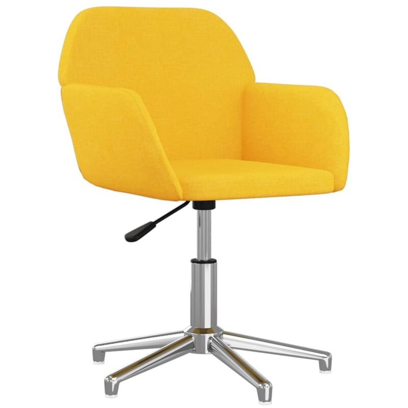 Chaise pivotante de bureau Jaune clair Tissu Vidaxl