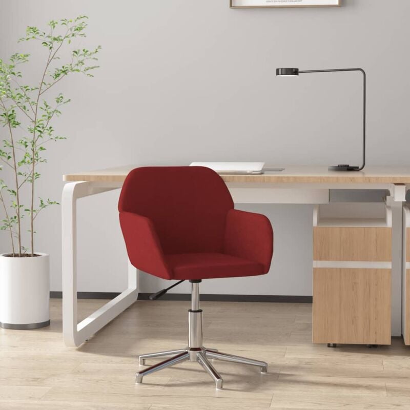 Vidaxl - Chaise pivotante de bureau Rouge bordeaux Tissu