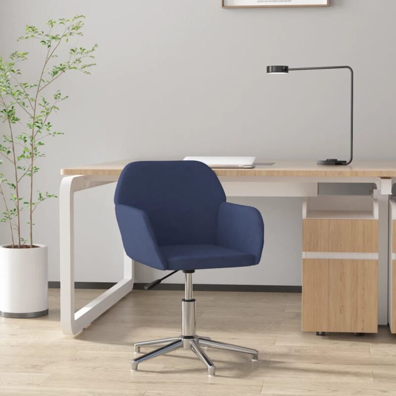 Chaise pivotante de bureau Bleu Tissu Vidaxl