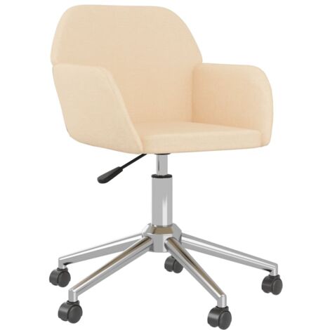 Chaise pivotante de bureau，Fauteuil de bureau, Chaise Gaming Crème Tissu CFW80590