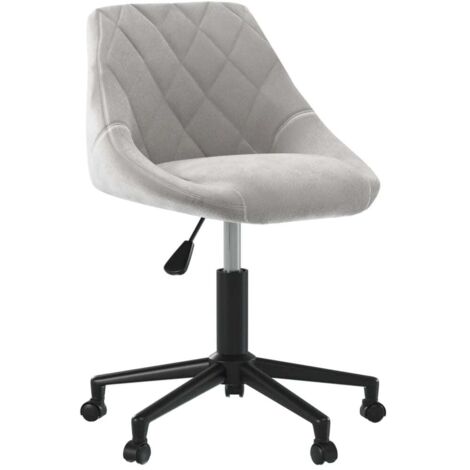 Chaise pivotante de bureau,Fauteuil de bureau, Chaise Gaming Gris clair Velours CFW27745