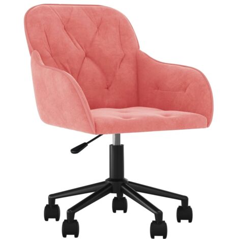 Chaise pivotante de bureau，Fauteuil de bureau, Chaise Gaming Rose Velours CFW24621
