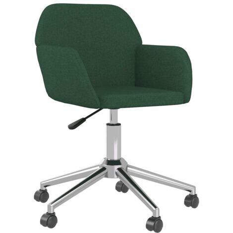 Chaise pivotante de bureau，Fauteuil de bureau, Chaise Gaming Vert foncé Tissu CFW55394