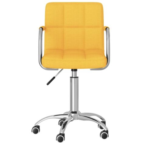 Chaise pivotante de salle à manger  Chaise de cuisine Jaune moutarde Tissu