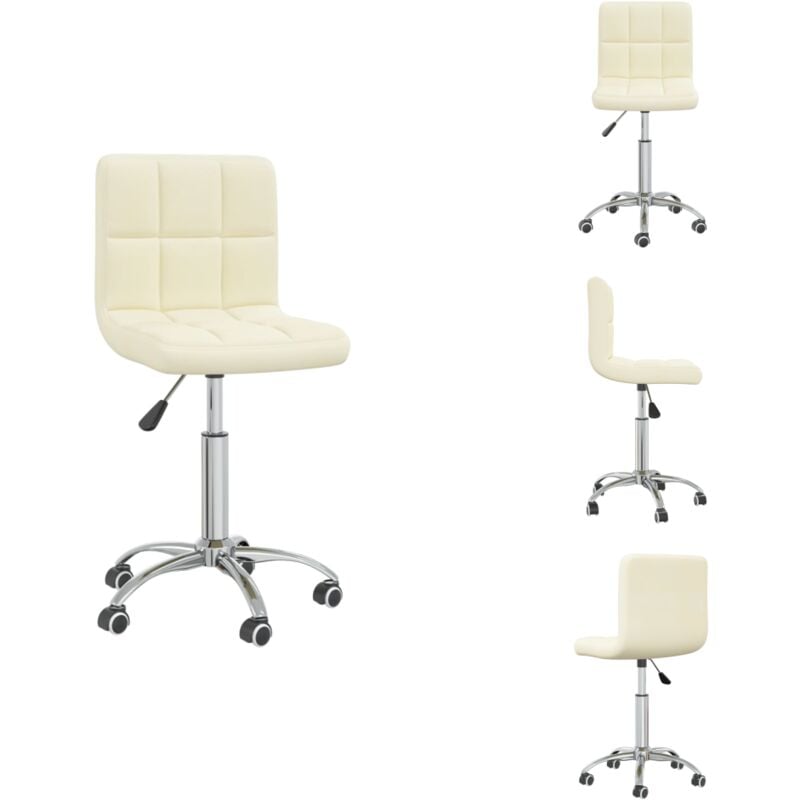 Vidaxl - Chaise pivotante de salle à manger Crème Tissu - Chaise De Salle à Manger - Chaise Pivotante - Chaise Ajustable - Chaise En Tissu - Chaise