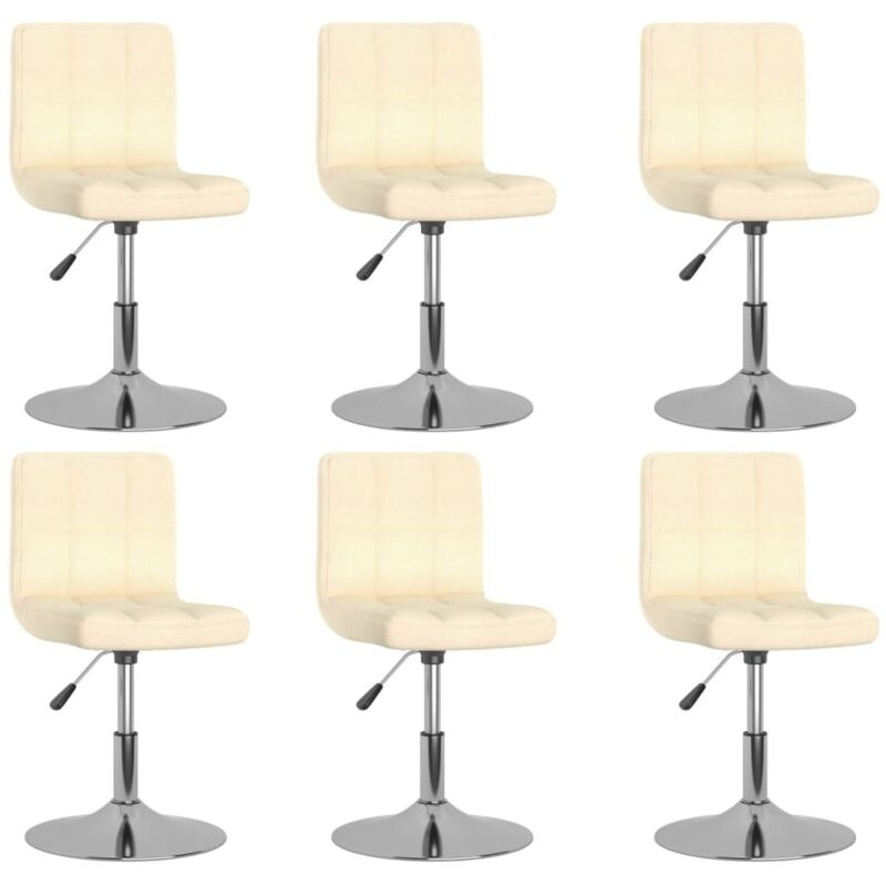 Chaises pivotantes à manger lot de 6 Crème Tissu Vidaxl