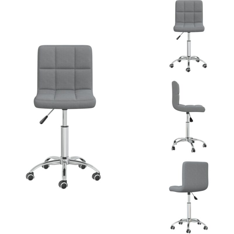 Vidaxl - Chaise pivotante de salle à manger Gris clair Tissu - Chaises De Salle à Manger - Chaise Pivotante - Chaise Ajustable - Chaise Ergonomique