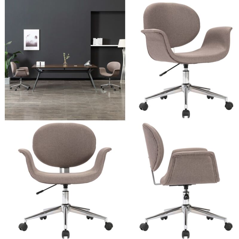 Vidaxl - Chaise pivotante à manger taupe tissu - Chaises De Salle à Manger - Chaise Pivotante - Chaise Contemporaine - Chaise Ergonomique - Chaise