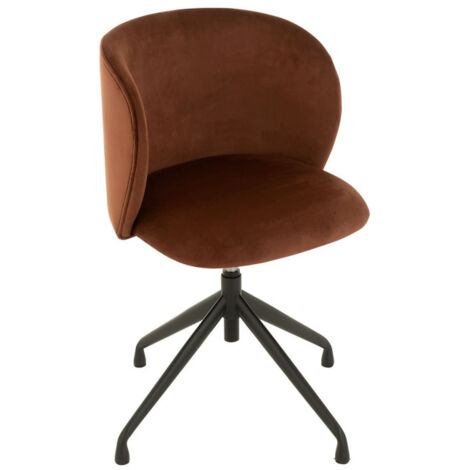 Chaise Pivotante en Velours "Gena" 56cm Marron Foncé