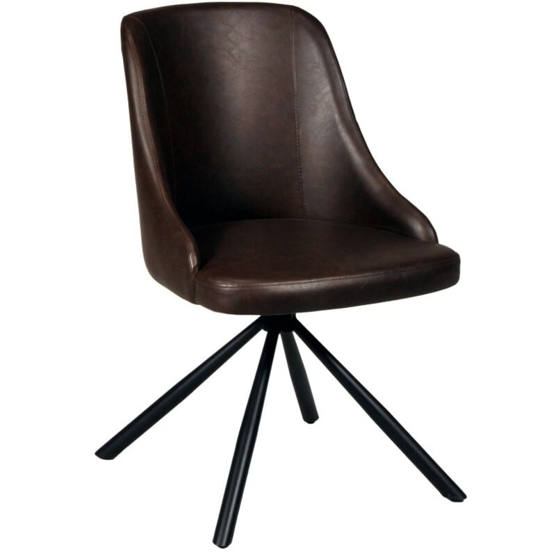Le Quai Des Affaires - Chaise pivotante horizon / Marron/ 50x60x85