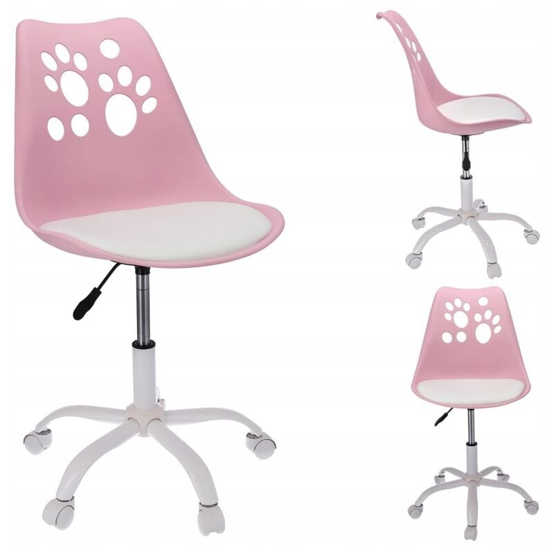 Chaise pivotante JOY - rose et blanc
