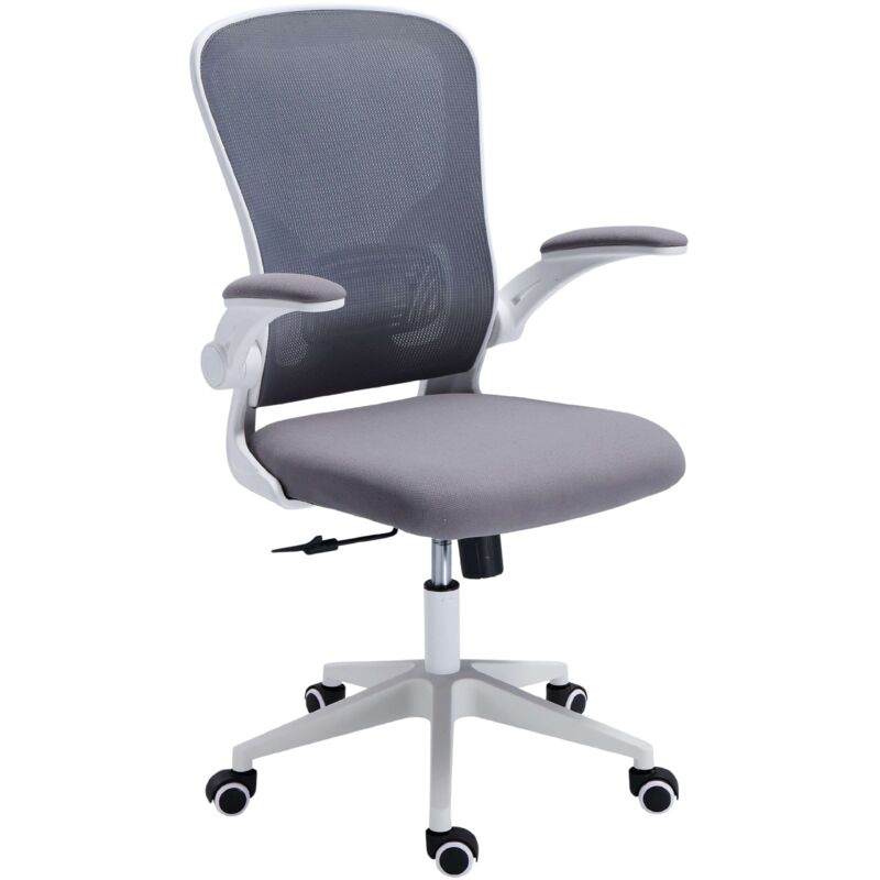 Miroytengo - Chaise pivotante Lexi respirante Bureau moderne en gris et blanc