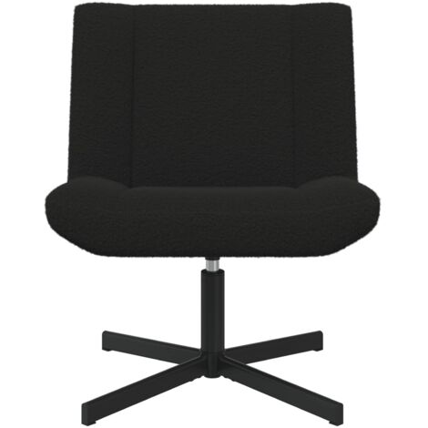 Chaise pivotante Noir 63 x 75 x 76 cm Peau de mouton