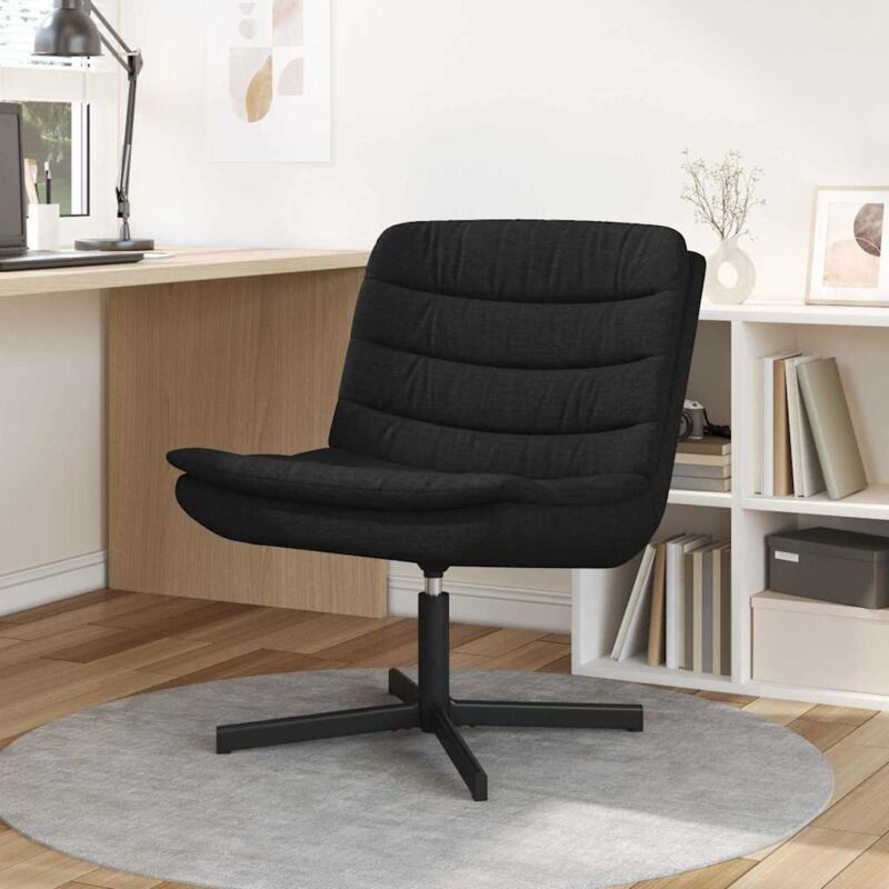 Vidaxl - Chaise pivotante Noir 63 x 75 x 76 cm tissu