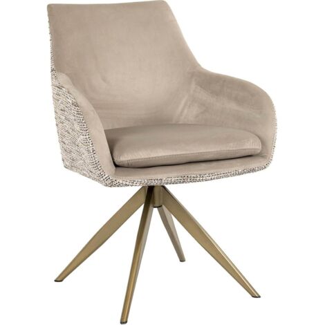 Chaise pivotante tendance en velours kaki - Velours kaki chic