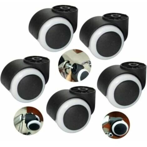 Chaise pivotante trou de roue diamètre du trou de roue sans tige roulettes de chaise de bureau silencieuses，5pcs