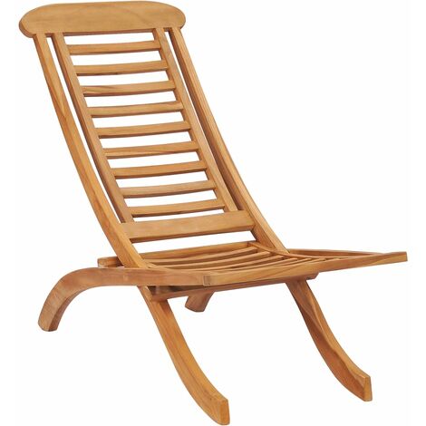 Chaise pliable de jardin Bois de teck solide vidaXL - Brun