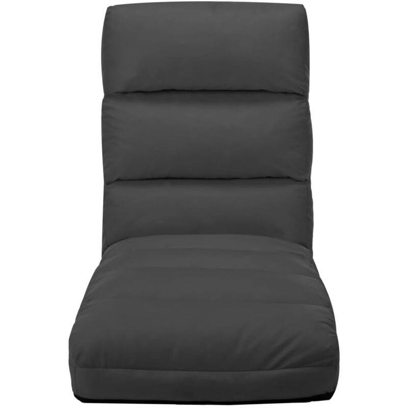 Vidaxl - Chaise pliable de sol Anthracite Similicuir