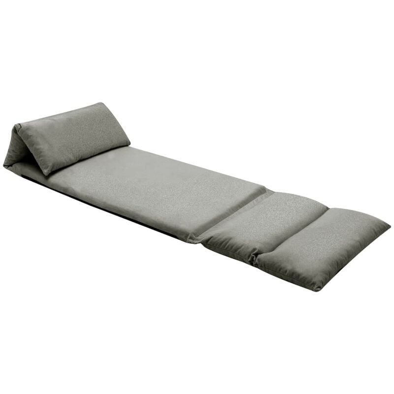 Chaise de pont d'un sol pliant en microfibre rembourré de différentes couleurs Couleur : Gris foncé