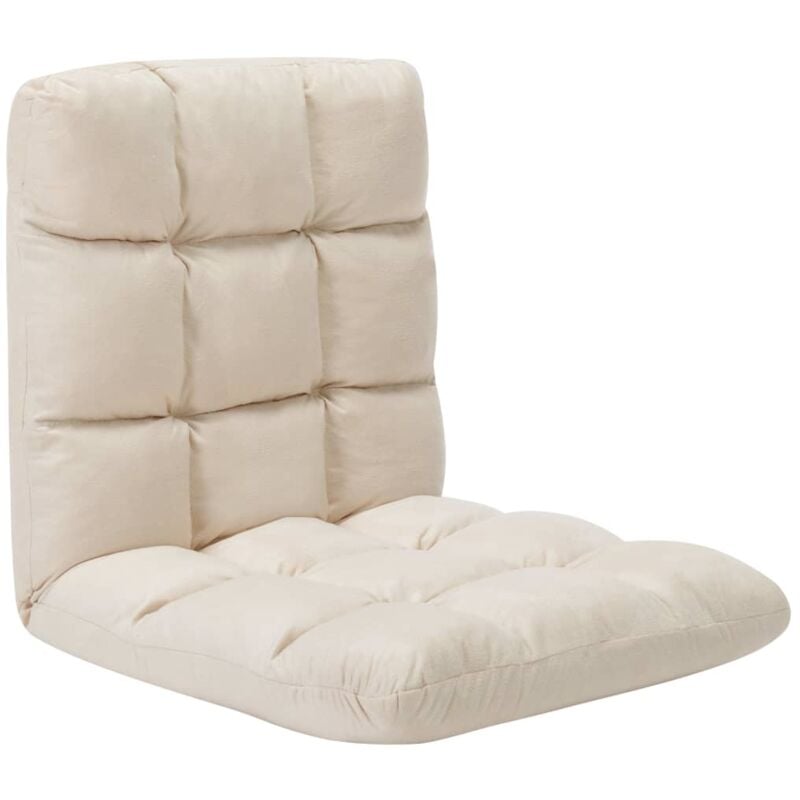 Chaise pliable de sol Crème Microfibre Vidaxl