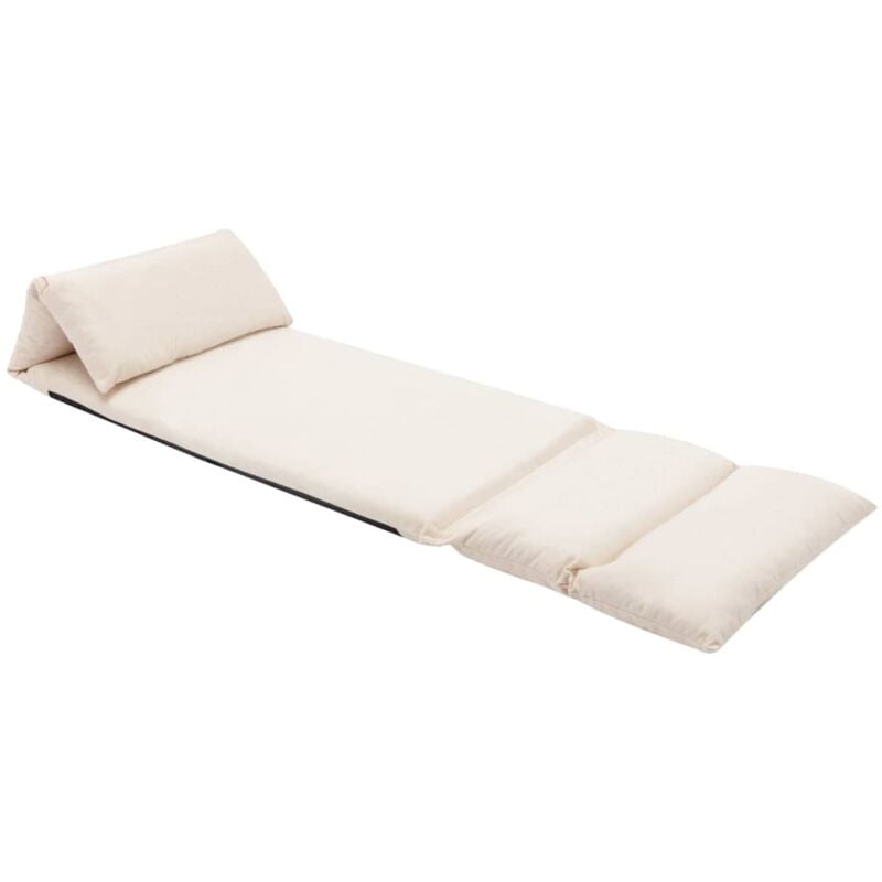 Chaise pliable de sol Crème Microfibre Vidaxl