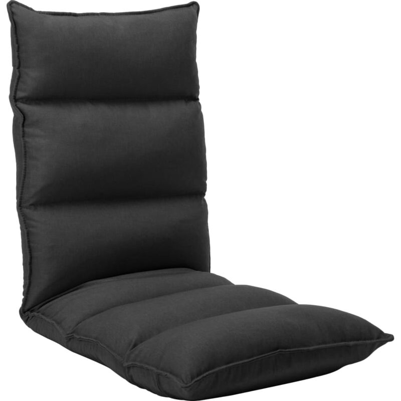 Chaise pliable de sol Noir Tissu Vidaxl